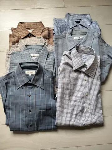 신사, 남성용 반팔, 긴팔 셔츠 묶음 판매 7장