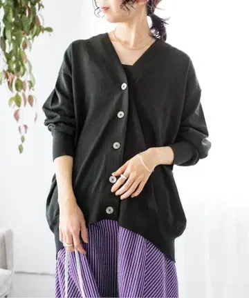 새상품급 IENA 이에나 라미 스트레치 V넥 가디건 블랙 프리