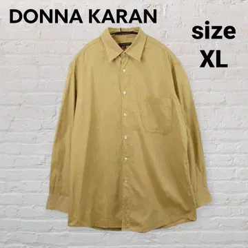 DONNA KARAN 코튼 셔츠 16.5 긴팔 무지 베이지