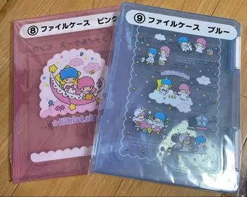 산리오 복권 키키&라라 파일 케이스 핑크 블루 세트 판매