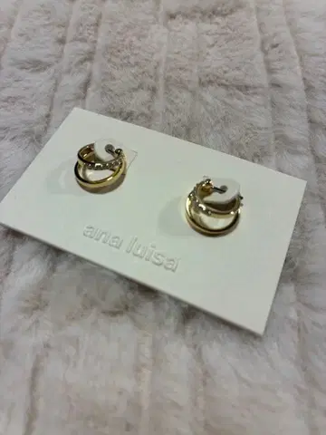 ana luisa 후프 귀걸이 골드/화이트