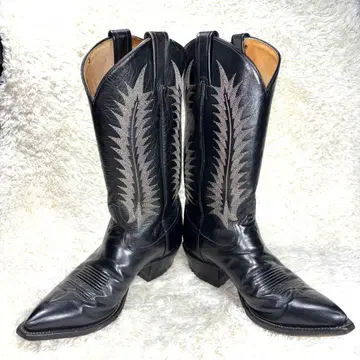 새상품급 TONY LAMA 블랙 가죽 웨스턴 부츠 26.5cm