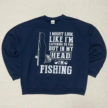 길단 맨투맨 트레이닝복 낚시 농담 네이비 낚시