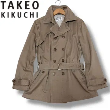 새상품급 다케오 키쿠치 미디엄 기장 트렌치코트 허리 벨트 빅 사이즈