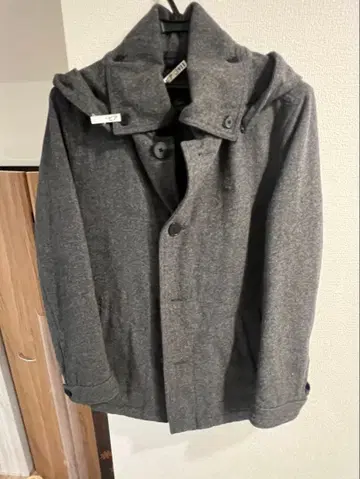 LACOSTE 후드 부착 코트 그레이