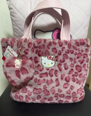 HELLOKITTY 헬로키티 핑크 레오파드 무늬 토트 백참