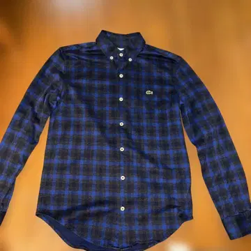 Lacoste 체크 무늬 플란넬 셔츠 네이비/블루