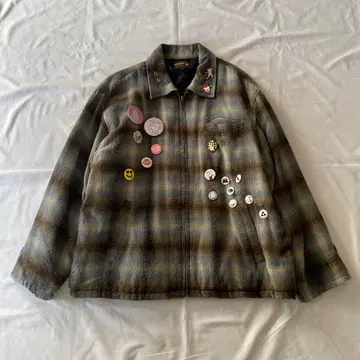 [ DODGEST ] 옴브레 체크 와펜 자켓