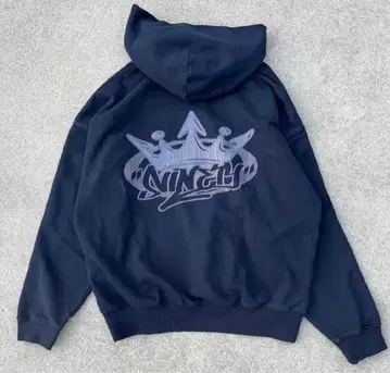9090 King Logo pigment Hoodie 네이비 XL 사이즈