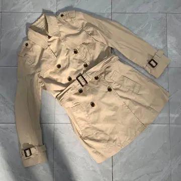 BANANA REPUBLIC 트렌치코트 베이지 더블 버튼 미들 기장