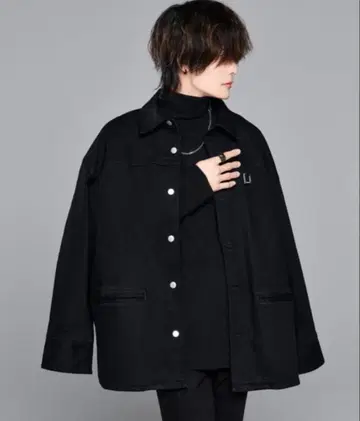 adrer 데님 자켓 블랙