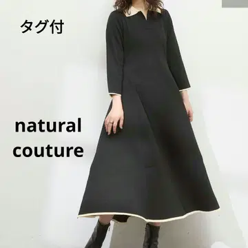 택 포함 내추럴 꾸뛰르 osono 배색 스키퍼 옷깃 니트 원피스