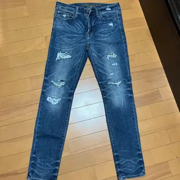 데미지 가공 다크 블루 데님 30 x 30