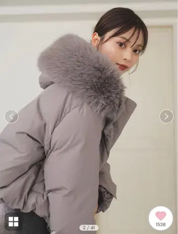 스나이델 니시카와 후드 퍼 숏 다운