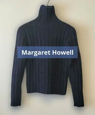 마가렛호웰 모헤어 캐시미어 혼방 리브 편직 터틀넥 스웨터