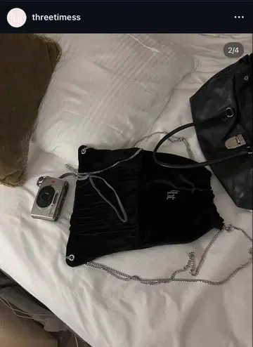 threetimes 벨벳 체인 백 백팩