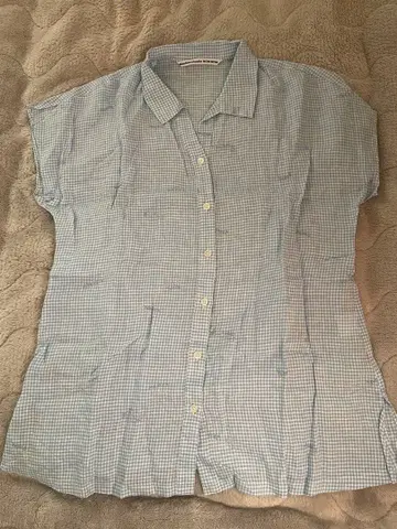 마드모아젤 논논 체크 무늬 반팔 셔츠