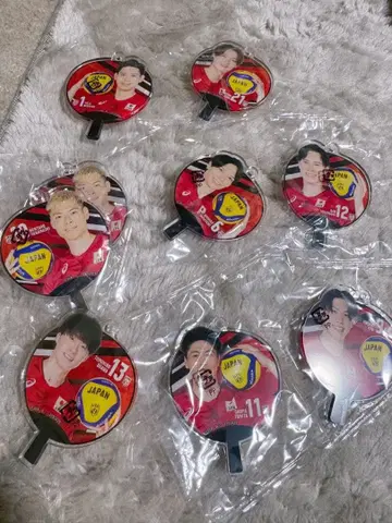 남자 배구 가챠가챠 부채 아크릴 참