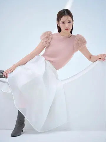 [ 미사용 새상품 ] CELFORD 셀 시어 플레어 스커트 IVR 36