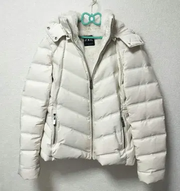 ZARA 퍼 트리밍 다운 여성용