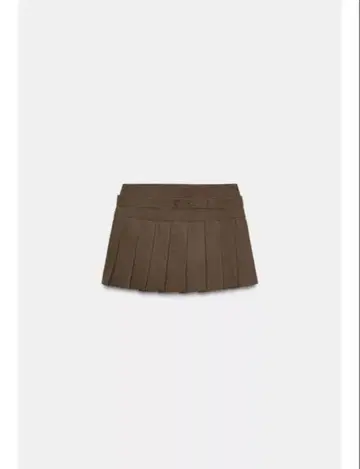 ZARA 벨트 포함 박스 플리츠 스코트