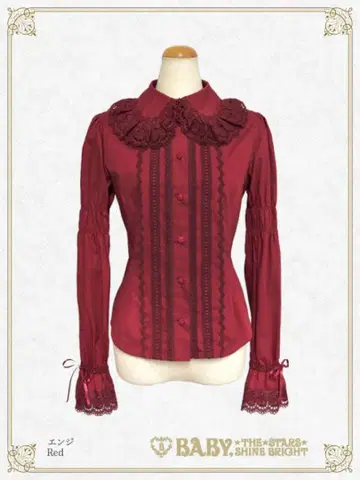 새상품 BABY 뒷면 핀턱 블라우스 크림슨