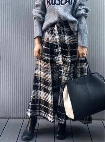Mila Owen 체크 무늬 플레어 스커트 가을/겨울 패션
