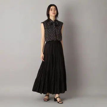 드레 스테리아 코튼 보일 캉캉 스커트 흑먹색