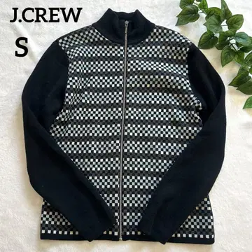 [ J.CREW ] 제이크루 집업 니트 블록 체크 S