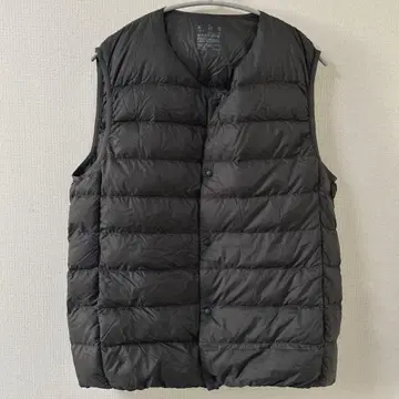 무인양품 경량 다운 노카라 포켓터블 베스트 차콜 그레이