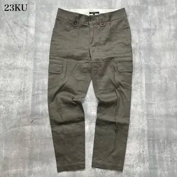 23KU [ S ] 카고 팬츠 테이퍼드 워크 포켓 밀리터리 테이스트