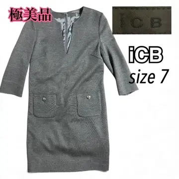 [ 컨디션 최상 ] iCB 칠부 소매 원피스 그레이 튜닉