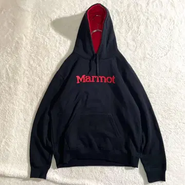 Marmot 마모트 데상트제 자수 로고 후드티 속기모 블랙 L