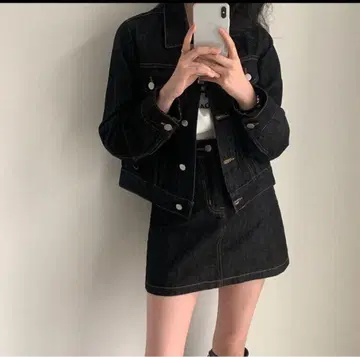 다크 데님 데님 셋업 스커트 S 사이즈