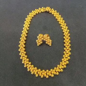 새상품 골드 비즈 목걸이와 귀찌 세트 고져스 파티