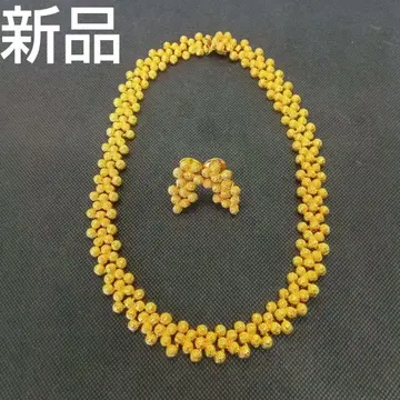 새상품 골드 비즈 목걸이와 귀찌 세트 고져스 파티