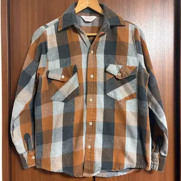 70s USA FROSTPROOF 블록 체크 플란넬 셔츠 S