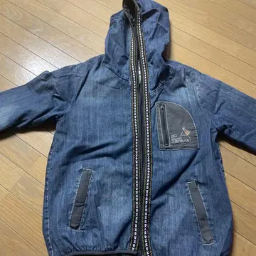 고 슬로우 카라반 후드 부착 데님 자켓