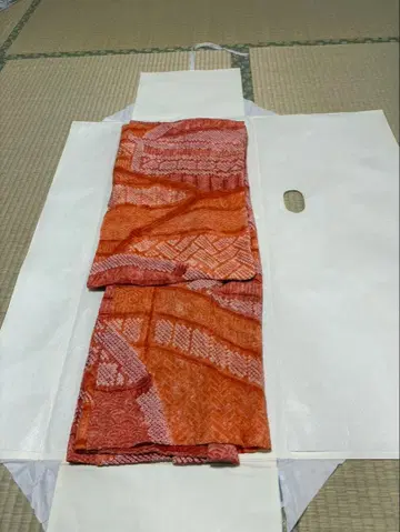 기모노 총 조임 겉옷 주홍색 미사용