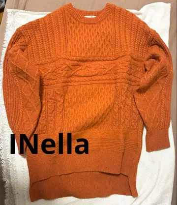 니트 케이블 니트 오렌지