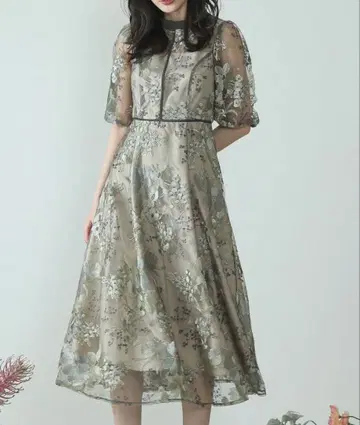 [ niana/kana ] 플라워 자수 드레스 포멀 파티 M 사이즈