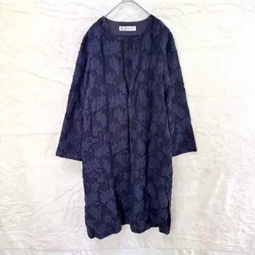 C's 자카드 가운 코트 겉옷 네이비 여성용 38