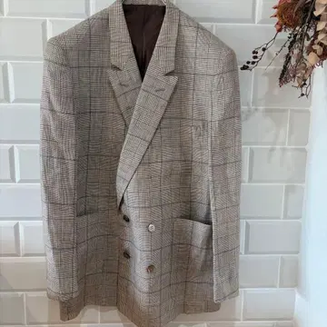 테일러드 자켓 더블 브레스트 체크 XL