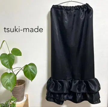 [ 새상품 미사용 ] 스커트 속치마 블랙 새틴 프릴 3단