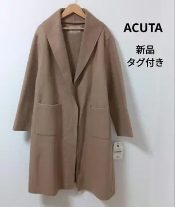 택 포함 새상품 ACUTA 아쿠타 울 혼방 롱 코트
