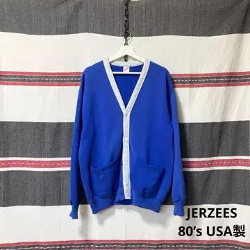 80s90s USA제 JERZEES 투톤 컬러 블루 빈티지 레어