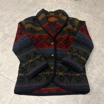 울리치 네이티브 무늬 숄카라 코트