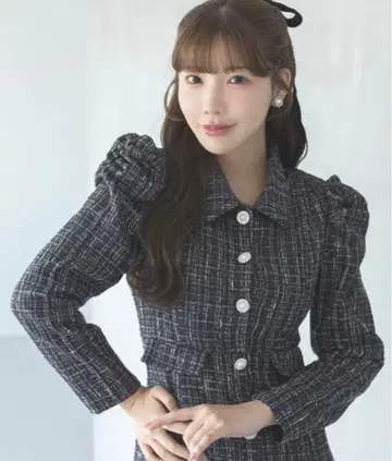 [ 택 포함 미사용 새상품 ] tocco closet 트위드 셔츠 원피스