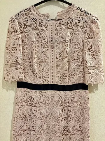 [셀포드] 믹스 플라워 레이스 원피스 롱 핑크