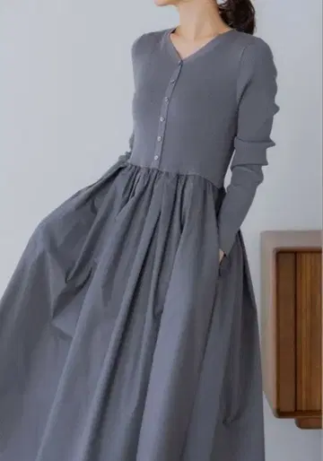 리그림/그레이/니트 원피스